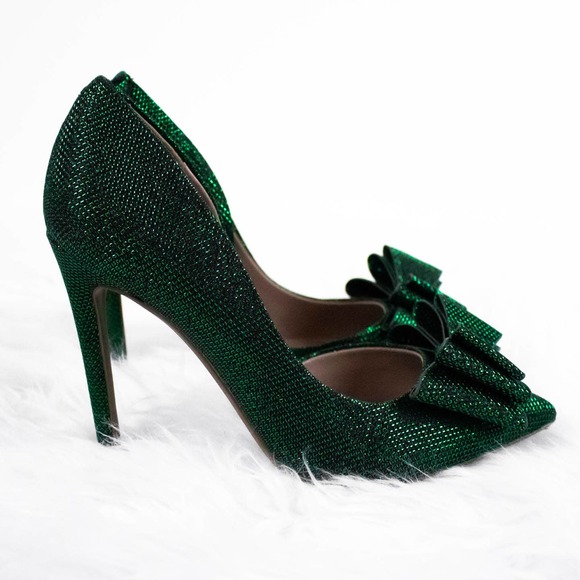Betsey Johnson Green High Heels, High Heels Stilettos, Bow Heels - Picture 4 of 10